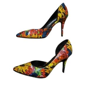 BRASH Colorful Floral Slip On Stiletto Heels Size 7.5